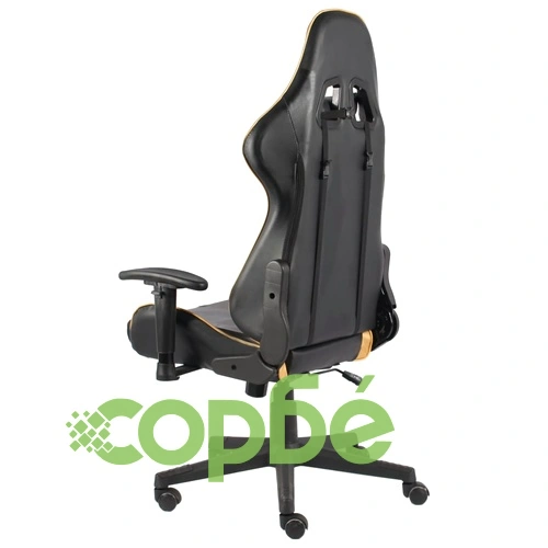 Въртящ геймърски стол, златист, PVC ➤ топ цена ➤ sorbe.bg