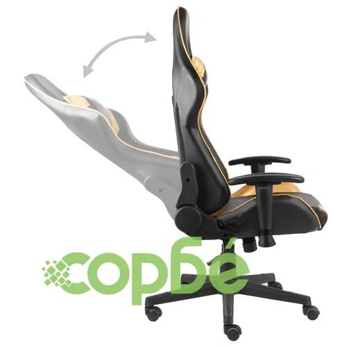 Въртящ геймърски стол, златист, PVC ➤ топ цена ➤ sorbe.bg