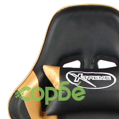 Въртящ геймърски стол, златист, PVC ➤ топ цена ➤ sorbe.bg