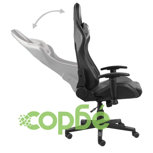 Въртящ геймърски стол, сив, PVC ➤ топ цена ➤ sorbe.bg