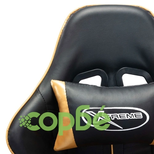 Геймърски стол, черно и златисто, изкуствена кожа ➤ топ цена ➤ sorbe.bg