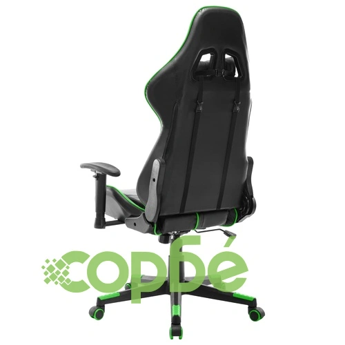 Геймърски стол, черно и зелено, изкуствена кожа ➤ топ цена ➤ sorbe.bg