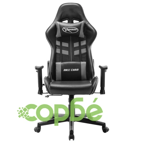 Геймърски стол, черно и сиво, изкуствена кожа ➤ топ цена ➤ sorbe.bg