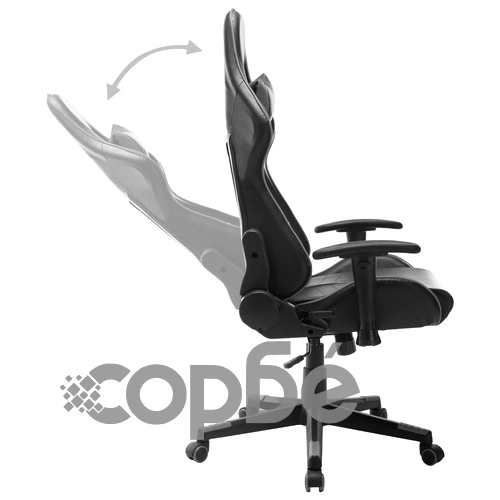 Геймърски стол, черно и сиво, изкуствена кожа ➤ топ цена ➤ sorbe.bg