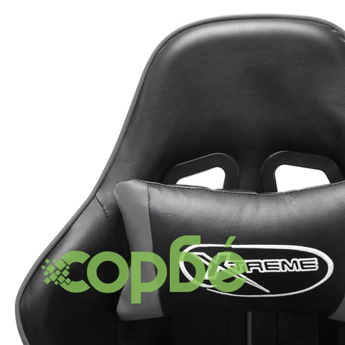 Геймърски стол, черно и сиво, изкуствена кожа ➤ топ цена ➤ sorbe.bg