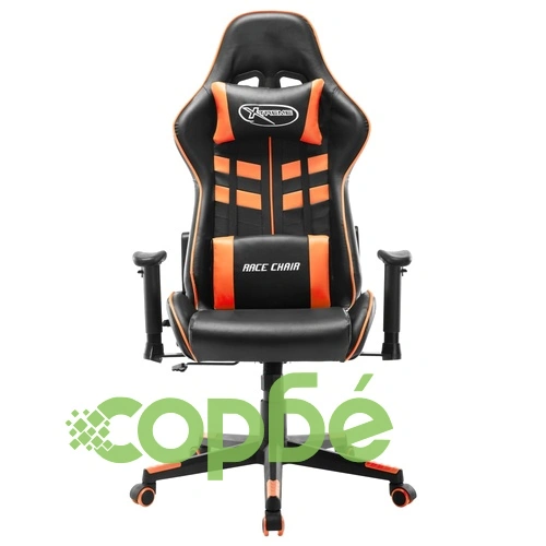 Геймърски стол, черно и оранжево, изкуствена кожа ➤ топ цена ➤ sorbe.bg