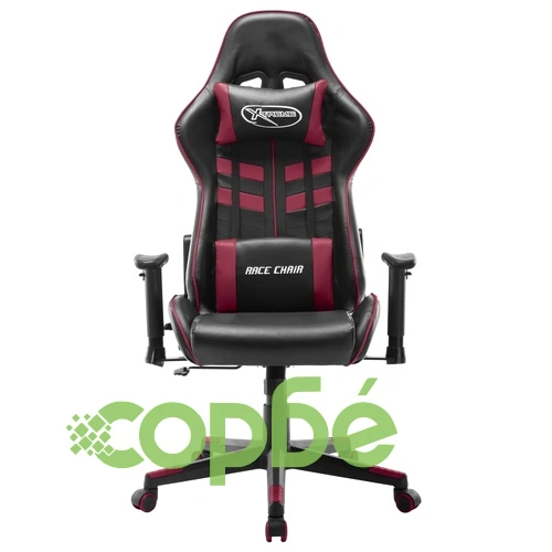 Геймърски стол, черно и виненочервено, изкуствена кожа ➤ топ цена ➤ sorbe.bg