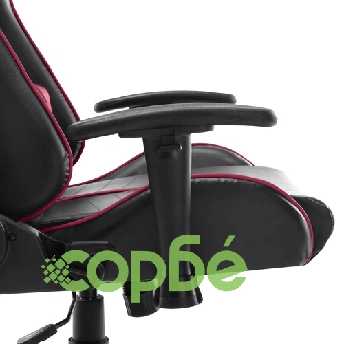 Геймърски стол, черно и виненочервено, изкуствена кожа ➤ топ цена ➤ sorbe.bg