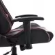 Геймърски стол, черно и виненочервено, изкуствена кожа