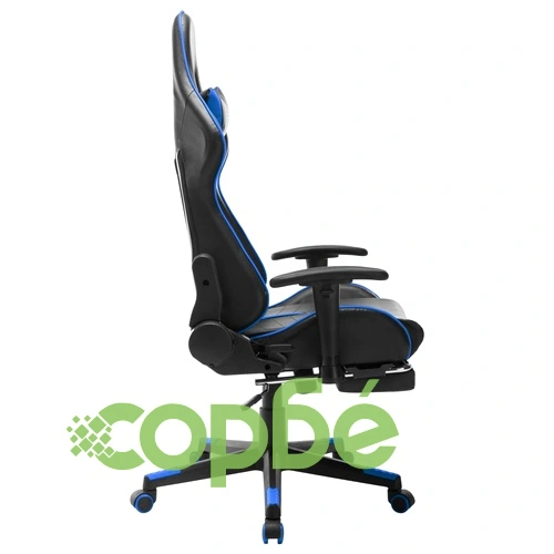 Геймърски стол с подложка крака черно и синьо изкуствена кожа ➤ топ цена ➤ sorbe.bg