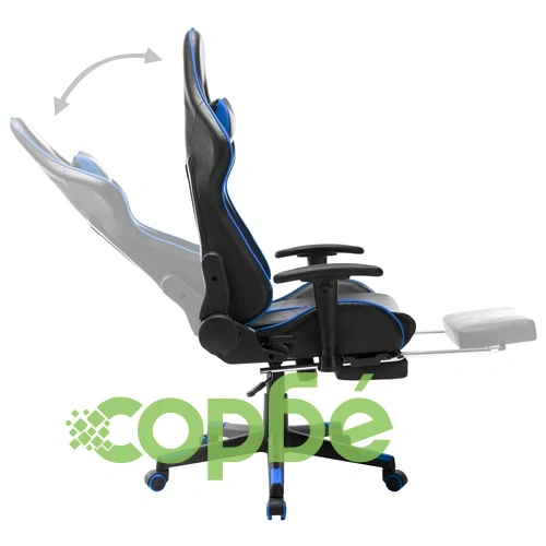 Геймърски стол с подложка крака черно и синьо изкуствена кожа ➤ топ цена ➤ sorbe.bg