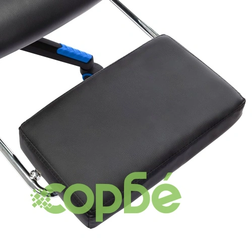 Геймърски стол с подложка крака черно и синьо изкуствена кожа ➤ топ цена ➤ sorbe.bg