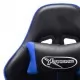 Геймърски стол с подложка крака черно и синьо изкуствена кожа