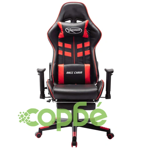 Геймърски стол с подложка крака черно и червено изкуствена кожа ➤ топ цена ➤ sorbe.bg