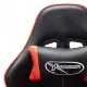 Геймърски стол с подложка крака черно и червено изкуствена кожа