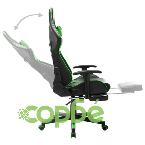 Геймърски стол с подложка крака черно и зелено изкуствена кожа ➤ топ цена ➤ sorbe.bg