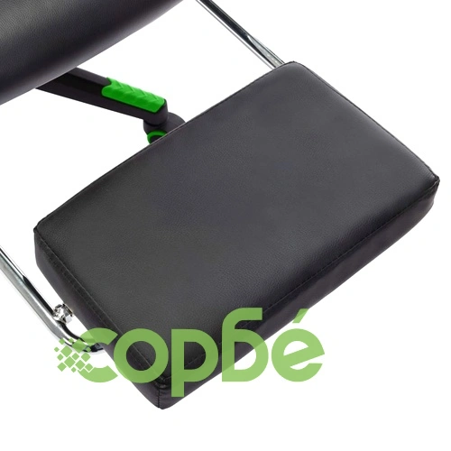 Геймърски стол с подложка крака черно и зелено изкуствена кожа ➤ топ цена ➤ sorbe.bg