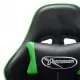 Геймърски стол с подложка крака черно и зелено изкуствена кожа