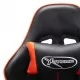 Геймърски стол с подложка крака черно/оранжево изкуствена кожа
