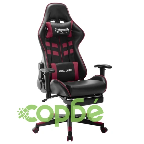 Геймърски стол с подложка крака черно и червено изкуствена кожа ➤ топ цена ➤ sorbe.bg