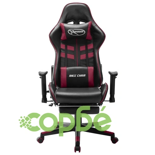 Геймърски стол с подложка крака черно и червено изкуствена кожа ➤ топ цена ➤ sorbe.bg