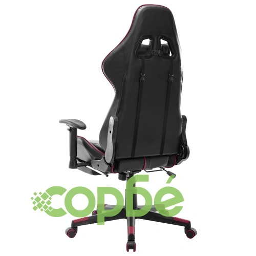 Геймърски стол с подложка крака черно и червено изкуствена кожа ➤ топ цена ➤ sorbe.bg