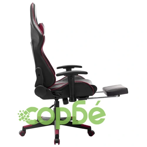 Геймърски стол с подложка крака черно и червено изкуствена кожа ➤ топ цена ➤ sorbe.bg