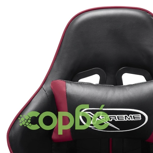 Геймърски стол с подложка крака черно и червено изкуствена кожа ➤ топ цена ➤ sorbe.bg