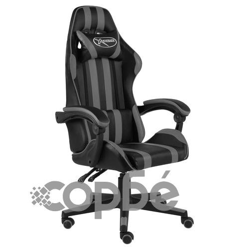 Геймърски стол, черно и сиво, изкуствена кожа ➤ топ цена ➤ sorbe.bg