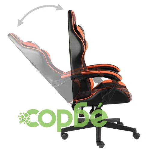 Геймърски стол, черно и оранжево, изкуствена кожа ➤ топ цена ➤ sorbe.bg