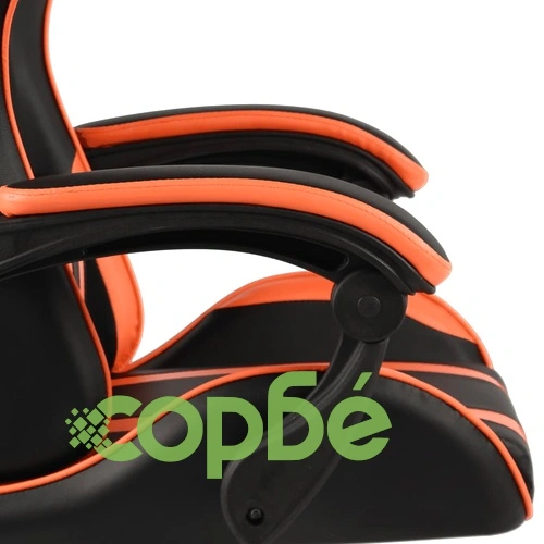 Геймърски стол, черно и оранжево, изкуствена кожа ➤ топ цена ➤ sorbe.bg