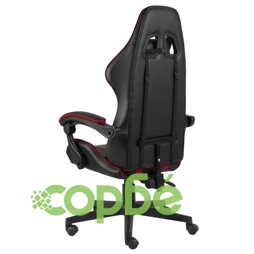 Геймърски стол, черно и виненочервено, изкуствена кожа ➤ топ цена ➤ sorbe.bg