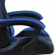 Геймърски стол с подложка за крака черно/синьо изкуствена кожа