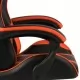 Гейминг стол с подложка за крака черно/оранжево изкуствена кожа