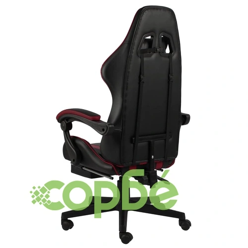 Геймърски стол с подложка черно/виненочервено изкуствена кожа ➤ топ цена ➤ sorbe.bg