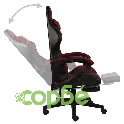 Геймърски стол с подложка черно/виненочервено изкуствена кожа ➤ топ цена ➤ sorbe.bg