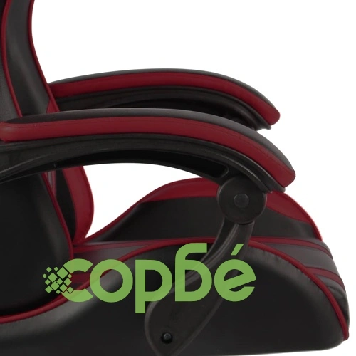 Геймърски стол с подложка черно/виненочервено изкуствена кожа ➤ топ цена ➤ sorbe.bg