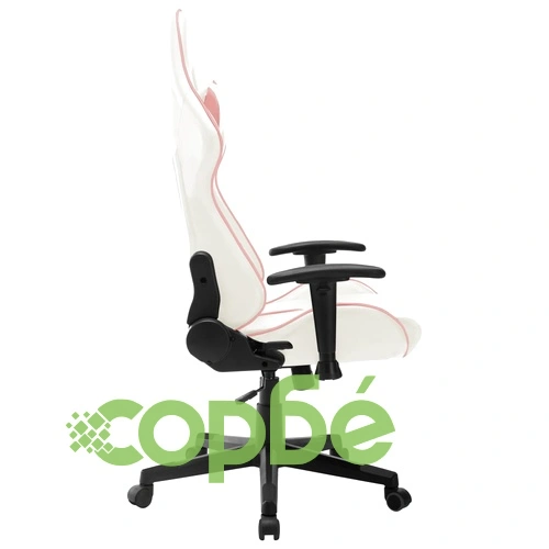 Геймърски стол, бяло и розово, изкуствена кожа ➤ топ цена ➤ sorbe.bg