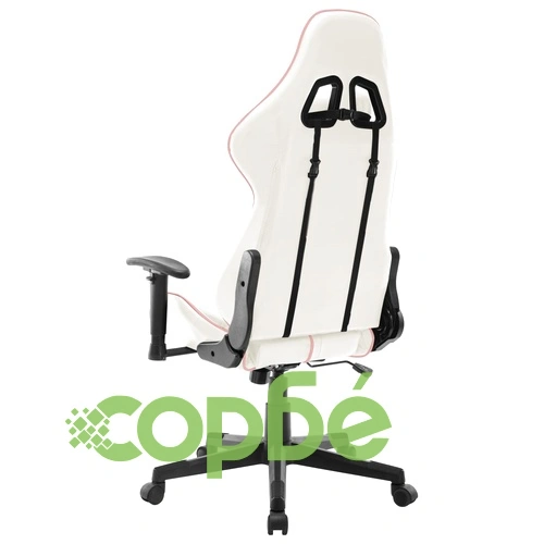 Геймърски стол, бяло и розово, изкуствена кожа ➤ топ цена ➤ sorbe.bg
