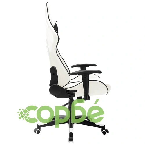 Геймърски стол, бяло и черно, изкуствена кожа ➤ топ цена ➤ sorbe.bg