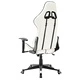 Геймърски стол, бяло и черно, изкуствена кожа