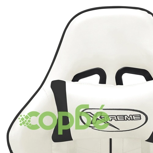 Геймърски стол, бяло и черно, изкуствена кожа ➤ топ цена ➤ sorbe.bg