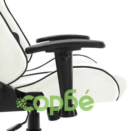 Геймърски стол, бяло и черно, изкуствена кожа ➤ топ цена ➤ sorbe.bg