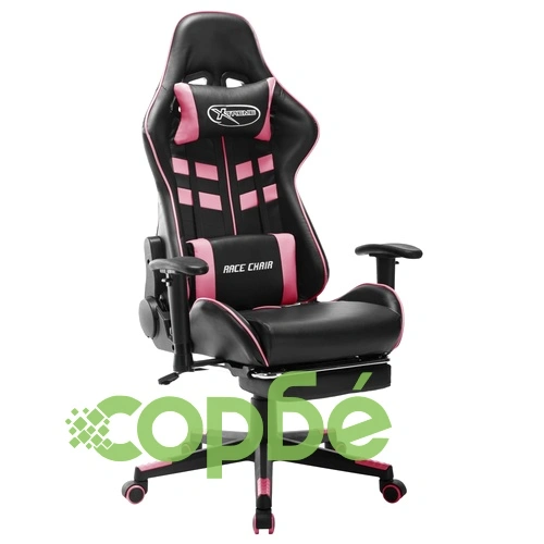 Геймърски стол, бяло и розово, изкуствена кожа ➤ топ цена ➤ sorbe.bg