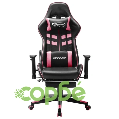 Геймърски стол, бяло и розово, изкуствена кожа ➤ топ цена ➤ sorbe.bg