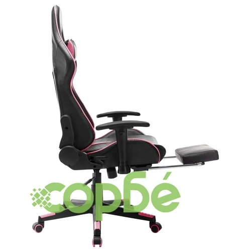 Геймърски стол, бяло и розово, изкуствена кожа ➤ топ цена ➤ sorbe.bg