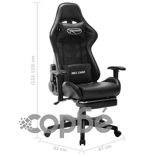 Геймърски стол, бяло и черно, изкуствена кожа ➤ топ цена ➤ sorbe.bg