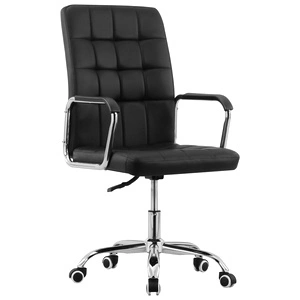 Въртящ се офис стол, черен, текстил