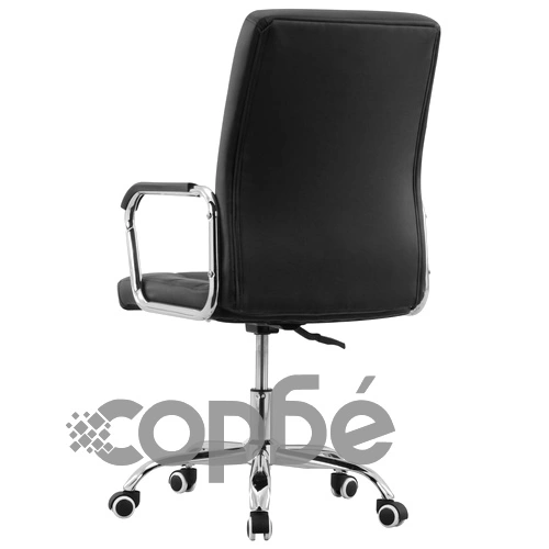 Въртящ се офис стол, черен, текстил ➤ топ цена ➤ sorbe.bg