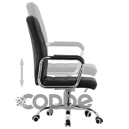 Въртящ се офис стол, черен, текстил ➤ топ цена ➤ sorbe.bg